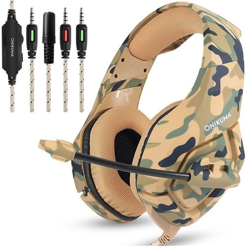 ONIKUMA K1-B - Casque Gaming Stéréo pour PS4 Xbox One, Casque Gamer Anti Bruit Audio Basse de 3,5 mm Filaire Marron et Camouflage État correct N/A reconditionné disponible sur Fnac