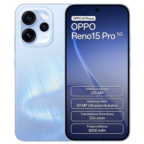 OPPO 15 Pro 5G 16,1 cm (6.32") Double SIM Android 16.0 4G USB Type-C 12 Go 512 Go 6200 mAh Bleu État correct Oppo reconditionné disponible sur Fnac