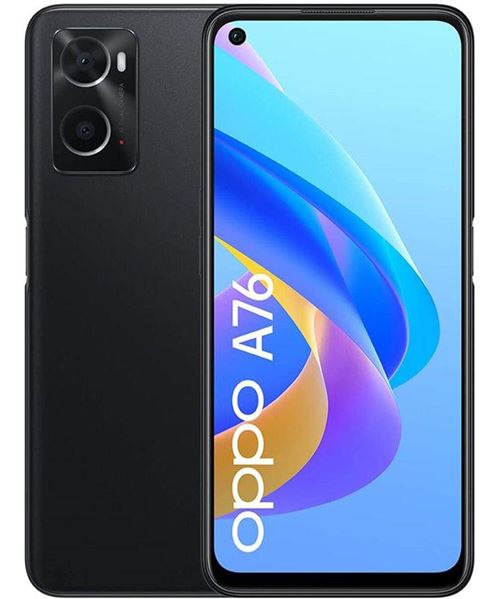 OPPO A76 - 4G smartphone - double SIM - RAM 4 Go / Mémoire interne 128 Go - microSD slot - Écran LCD - 6.56" - 1612 x 720 pixels (90 Hz) - 2x caméras arrière 13 MP, 2 MP - front camera 8 MP - noir brillant État correct Oppo reconditionné disponible sur Fnac