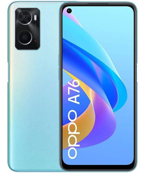 OPPO A76 - 4G smartphone - double SIM - RAM 4 Go / Mémoire interne 128 Go - microSD slot - Écran LCD - 6.56" - 1612 x 720 pixels (90 Hz) - 2x caméras arrière 13 MP, 2 MP - front camera 8 MP - bleu éclatant État correct Oppo reconditionné disponible sur Fnac