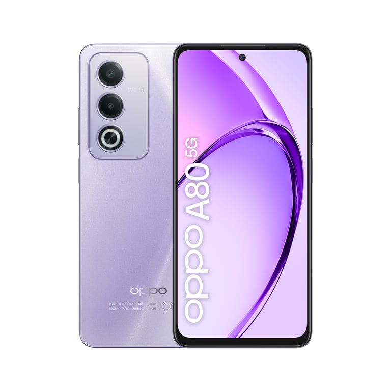 Oppo A80 (5G) 256 Go, Violet, Débloqué - Bon état Bon état Oppo reconditionné disponible sur Pixmania