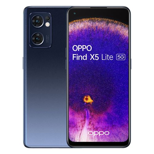 OPPO Find X5 Lite 16,3 cm (6.43"") Double SIM Android 12 5G USB Type-C 8 Go 256 Go 4500 mAh Noir État correct Oppo reconditionné disponible sur Fnac