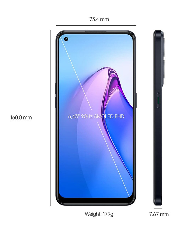Voir photo 2 de Oppo Reno8 5G - 256 Go - Bon état - Noir - Batterie testée Oppo Reno8 5G - 256 Go - Bon état - Noir - Batterie testée état correct reconditionné photo 2
