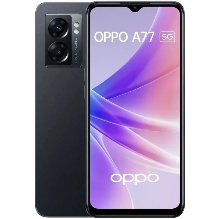 OPPO Smartphone A77 - 128Go - 5G - Noir (2022) - Reconditionné - Etat correct Reconditionné - 121,45 € OPPO Smartphone A77 - 128Go - 5G - Noir (2022) - Reconditionné - Etat correct Reconditionné Oppo reconditionné disponible sur Cdiscount Seconde Vie