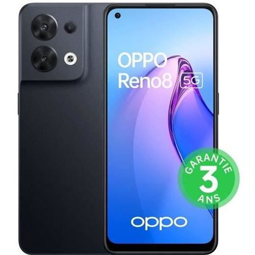 OPPO Smartphone Reno8 - 256Go - 5G - Noir Chatoyant (2022) - Reconditionné - Très bon état État correct N/A reconditionné disponible sur Fnac