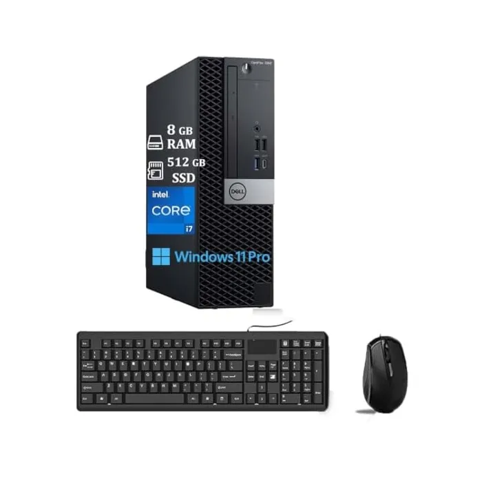 Optiplex 7060 SFF - Ordinateur de Bureau Intel Core i7-8700 8 Go de RAM SSD de 512 Go Bluetooth et Wi-FI Clavier américain Reconditionné Dell reconditionné disponible sur Cdiscount Seconde Vie
