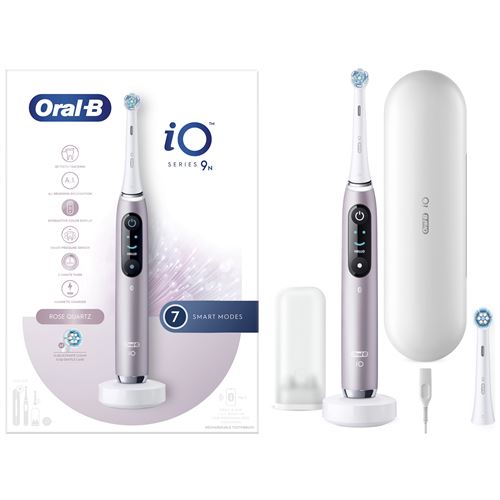 Oral-b io 9 - avec etui de voyage et porte brossette - rose quartz - brosse à dents électrique État correct Oral-B reconditionné disponible sur Fnac