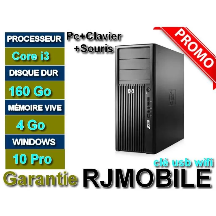 Ordinateur Bureau HP Z200 Workstation Core i3 CPU 5403 / 07 GHz-HDD 160 Go RAM 4Go / unité central Seul plus Clavier Souris Reconditionné - 120,83 € Ordinateur Bureau HP Z200 Workstation Core i3 CPU 5403 / 07 GHz-HDD 160 Go RAM 4Go / unité central Seul plus Clavier Souris Reconditionné Lenovo reconditionné disponible sur Cdiscount Seconde Vie