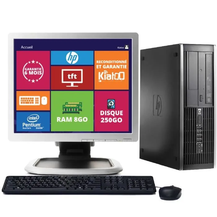 ordinateur de bureau hp elite 6000 celeron dual core 8 go ram 250 go disque dur pc avec écran 17 pouces w7 Reconditionné - 199,00 € ordinateur de bureau hp elite 6000 celeron dual core 8 go ram 250 go disque dur pc avec écran 17 pouces w7 Reconditionné Hewlett-Packard reconditionné disponible sur Cdiscount Seconde Vie