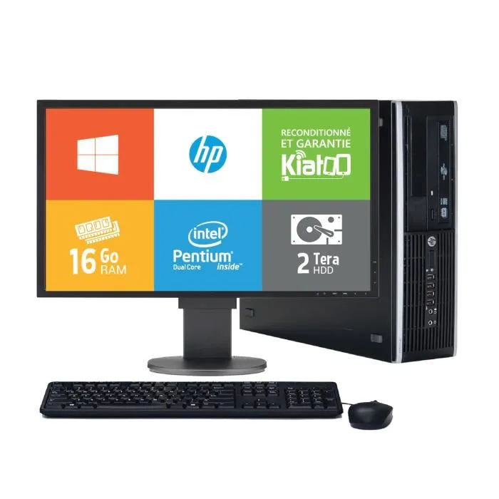 ordinateur de bureau hp elite 6200 dual core 16 go ram 2 To disque dur écran 22 pouces windows 7 Reconditionné - 219,00 € ordinateur de bureau hp elite 6200 dual core 16 go ram 2 To disque dur écran 22 pouces windows 7 Reconditionné Hewlett-Packard reconditionné disponible sur Cdiscount Seconde Vie | Dero