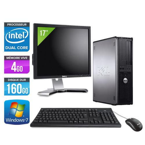 Ordinateur Dell Optiplex 780 Desktop + Ecran 17' - Gris - Intel Core Duo E5300 / 2.60 GHz - RAM 4 Go - HDD 160 Go - DVDRW - Gigabit Ethernet - Windows 7 Professionnel Occasion Dell reconditionné disponible sur Fnac | Dero