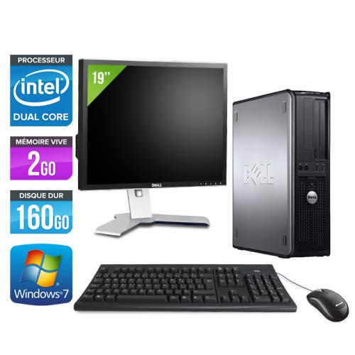 Ordinateur Dell Optiplex 780 Desktop + Ecran 19' - Gris - Intel Core Duo E5300 / 2.60 GHz - RAM 2 Go - HDD 160 Go - DVD - Gigabit Ethernet - Windows 7 Professionnel État correct Dell reconditionné disponible sur Fnac