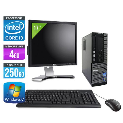 Ordinateur Dell Optiplex 790 SFF + Ecran 17'' - Noir - Intel Core i3-2120 / 3.30 GHz - RAM 4 Go - HDD 250 Go - DVDRW - Gigabit Ethernet - Windows 7 Professionnel État correct Dell reconditionné disponible sur Fnac