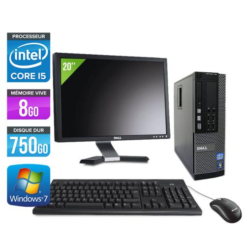 Ordinateur Dell Optiplex 790 SFF + Ecran 20'' - Noir - Intel Core i5-2400 / 3.10 GHz - RAM 8 Go - HDD 750 Go - DVD - Gigabit Ethernet - Windows 7 Professionnel État correct Dell reconditionné disponible sur Fnac