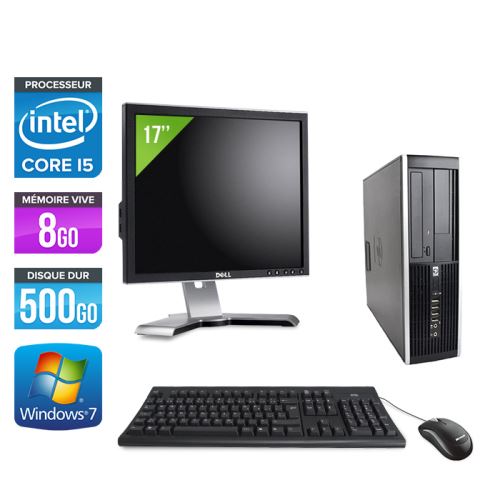 Ordinateur HP Elite 8100 SFF + Ecran 17'' - Noir - Intel Core i5-650 / 3.2 GHz - RAM 8 Go - HDD 500 Go - DVDRW - Gigabit Ethernet - Windows 7 Professionnel État correct Hewlett-Packard reconditionné disponible sur Fnac