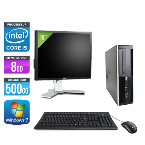 Ordinateur HP Elite 8100 SFF + Ecran 19'' - Noir - Intel Core i5-650 / 3.2 GHz - RAM 8 Go - HDD 500 Go - DVDRW - Gigabit Ethernet - Windows 7 Professionnel Occasion Hewlett-Packard reconditionné disponible sur Fnac | Dero