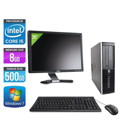 Ordinateur HP Elite 8100 SFF + Ecran 20'' - Noir - Intel Core i5-650 / 3.2 GHz - RAM 8 Go - HDD 500 Go - DVDRW - Gigabit Ethernet - Windows 7 Professionnel État correct Hewlett-Packard reconditionné disponible sur Fnac | Dero