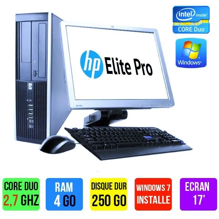 Ordinateur HP EliteBook 6000 - Core Duo - 4 Go RAM - 250 Go Disque Dur - Plat 17 Pouces - Windows 7 Pro Installé - Reconditionné Reconditionné - 199,00 € Ordinateur HP EliteBook 6000 - Core Duo - 4 Go RAM - 250 Go Disque Dur - Plat 17 Pouces - Windows 7 Pro Installé - Reconditionné Reconditionné Hewlett-Packard reconditionné disponible sur Cdiscount Seconde Vie