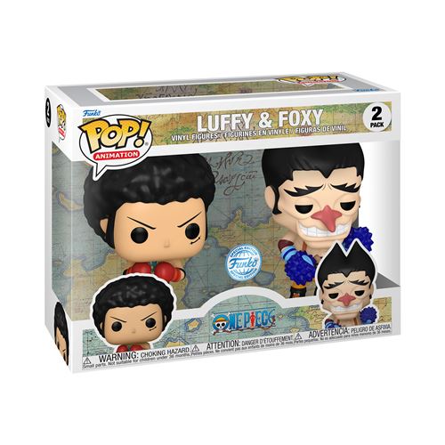 Pack 2 Figurines Funko Pop Animation One Piece Luffy & Foxy with Chase Modèle aléatoire Exclusivité Fnac État correct reconditionné disponible sur Fnac