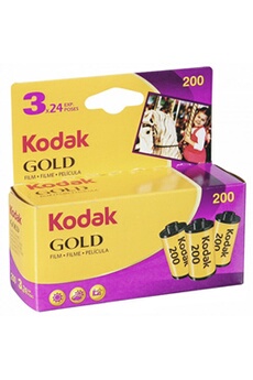 Pack 3 pellicules couleur 35mm Gold 200iso 24poses Bon état Kodak reconditionné disponible sur Darty