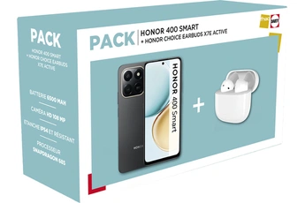 Pack 400 Smart 4G 6/128 & Honor Choice Earbuds X7E Active Très bon état Honor reconditionné disponible sur Darty