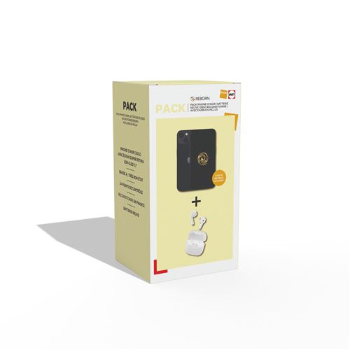 Pack Apple iPhone 13 6,1" OLED 5G 128 Go Noir Reconditionné Grade A Reborn avec Batterie neuve + Ecouteurs True Wireless Blanc État correct - 306,99 € Pack Apple iPhone 13 6,1" OLED 5G 128 Go Noir Reconditionné Grade A Reborn avec Batterie neuve + Ecouteurs True Wireless Blanc État correct N/A reconditionné disponible sur Fnac