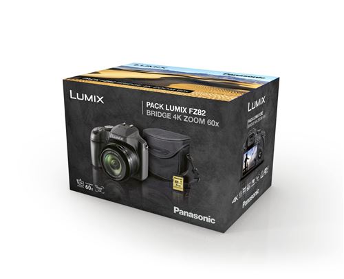 Pack Bridge Numérique Panasonic Lumix DC-FZ82 Noir + Housse + Carte SD 16 Go État correct Panasonic reconditionné disponible sur Fnac