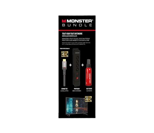 Pack câble HDMI 2.0 4K Monster Cable 1,8 m + Parafoudre 4 prises + Kit de nettoyage écran 60ml État correct reconditionné disponible sur Fnac | Dero