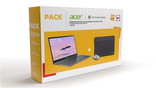 Pack Chromebook Acer Plus 515 CB515-2HT-349N 15,6" Intel® Core™ i3 8 Go RAM 512 Go SSD Tactile Gris métalisé + Housse + Souris optique sans fil État correct Acer reconditionné disponible sur Fnac