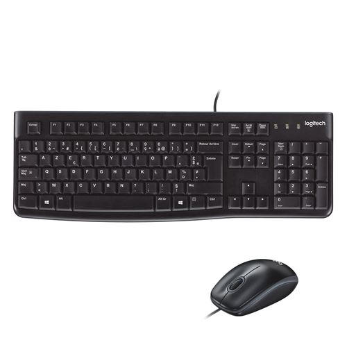 Pack Clavier filaire + Souris filaire Logitech Desktop MK120 Noir État correct Logitech reconditionné disponible sur Fnac