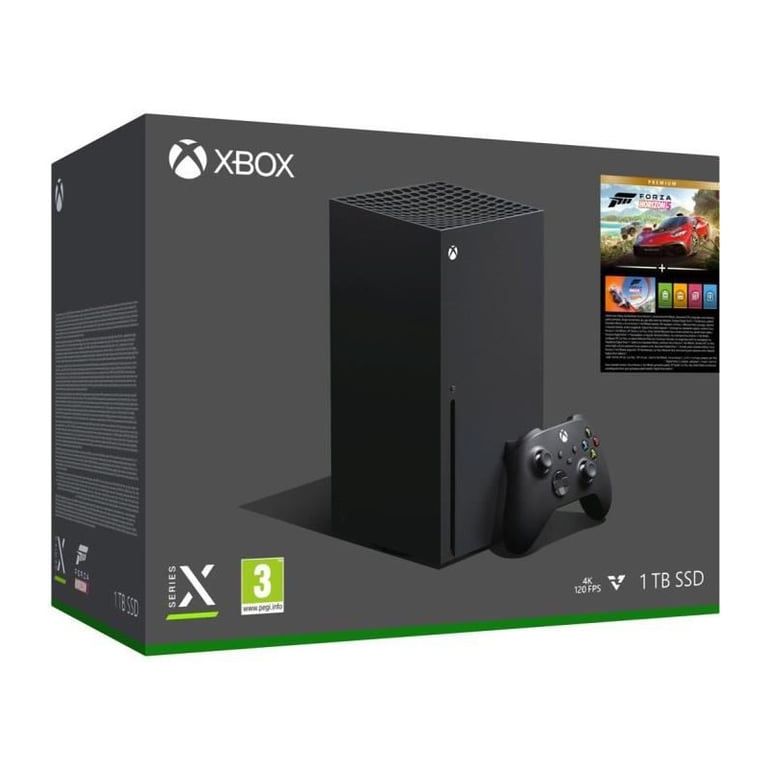 Pack Console Microsoft Xbox Series X 1 To + Forza Horizon 5 Premium Edition - Excellent état Parfait état Microsoft reconditionné disponible sur Pixmania