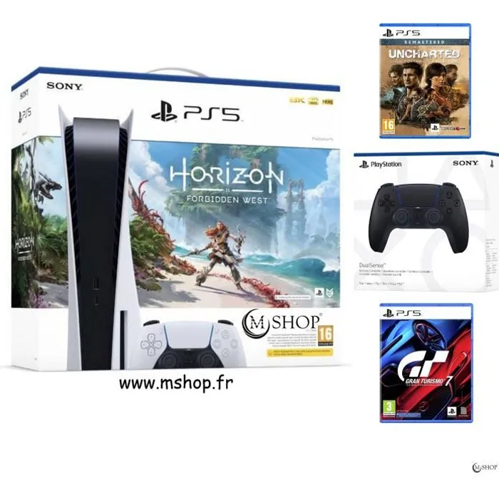 Pack Console PlayStation 5 - Horizon Forbidden West + Manette DualSense Noir + GT7 PS5 + Uncharted PS5 Reconditionné - 689,00 € Pack Console PlayStation 5 - Horizon Forbidden West + Manette DualSense Noir + GT7 PS5 + Uncharted PS5 Reconditionné Sony reconditionné disponible sur Cdiscount Seconde Vie