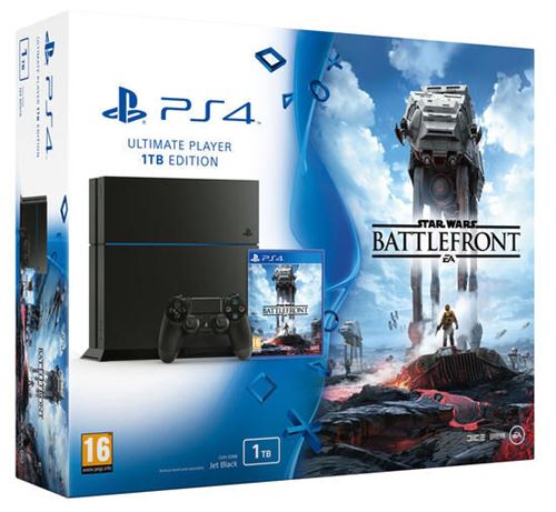 Pack console Sony PS4 1 To Noire + Star Wars Battlefront État correct Sony reconditionné disponible sur Fnac