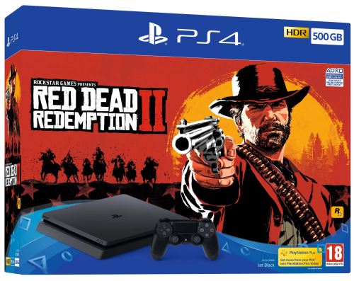 Pack Console Sony PS4 Slim 500 Go Noir + Red Dead Redemption 2 État correct Sony reconditionné disponible sur Fnac