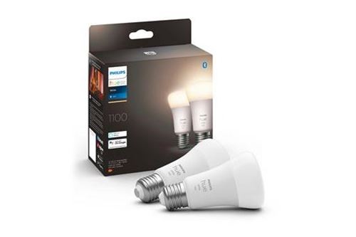 Pack de 2 ampoules connectées Philips Hue White E27 75W État correct Philips reconditionné disponible sur Fnac