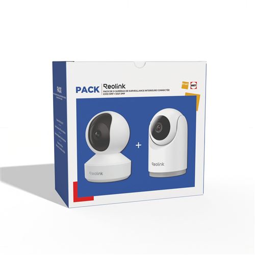 Pack de 2 caméras de surveillance connectée Reolink E330 5MP intérieure Blanc + E321 3MP Blanc État correct Reolink reconditionné disponible sur Fnac