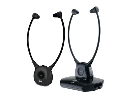 Pack de 2 casques stéthoscopiques TV & Hi-Fi sans fil Cgv Dolfin Onyx Noir État correct N/A reconditionné disponible sur Fnac