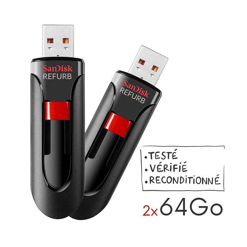 Acheter Pack De 2 Cles 3.0 Usb Sandisk Cruzer Blade 64go - Total 128go Bon état - 14,95 € Pack De 2 Cles 3.0 Usb Sandisk Cruzer Blade 64go - Total 128go Bon état reconditionné disponible sur Electro Depot