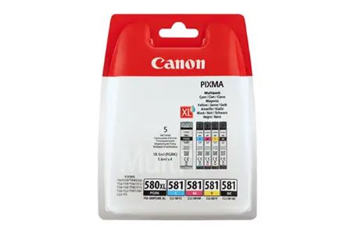 Pack de 5 cartouches d'encre Canon PK PGI580XL + CLI581 État correct Canon reconditionné disponible sur Fnac