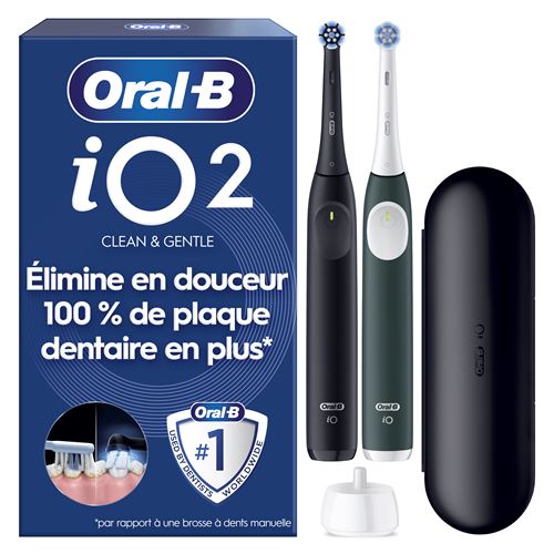 Pack de brosse à dents électrique Oral-B iO 2 Noir et Vert État correct Oral-B reconditionné disponible sur Fnac