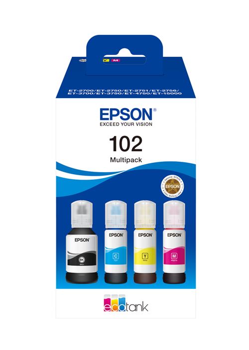 Pack de Cartouche d'encre Epson Ecotank 102 4 couleurs État correct Epson reconditionné disponible sur Fnac