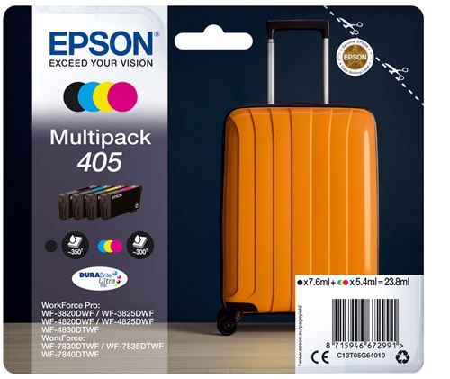 Pack de Cartouche d'encre Epson Valise 4 couleurs État correct Epson reconditionné disponible sur Fnac