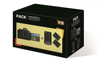 Pack EOS R50 + RF-S 18-45mm f/4.5-6.3 IS STM + RF-S 55-210mm f/5-7.1 IS STM + 2eme batterie + chargeur Très bon état - 823,99 € Pack EOS R50 + RF-S 18-45mm f/4.5-6.3 IS STM + RF-S 55-210mm f/5-7.1 IS STM + 2eme batterie + chargeur Très bon état Canon reconditionné disponible sur Darty