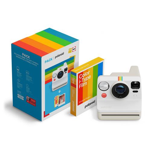 Pack Fnac Darty Appareil photo instantané Polaroid Now Génération 3 Blanc + 8 films couleur État correct reconditionné disponible sur Fnac