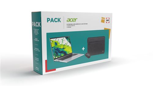 Pack Fnac PC portable Acer Aspire GO 14 AG14-72P-58AZ 14” Intel® Core™ 5 16 Go RAM 512 Go SSD Argent + Souris sans fil + Housse État correct Acer reconditionné disponible sur Fnac