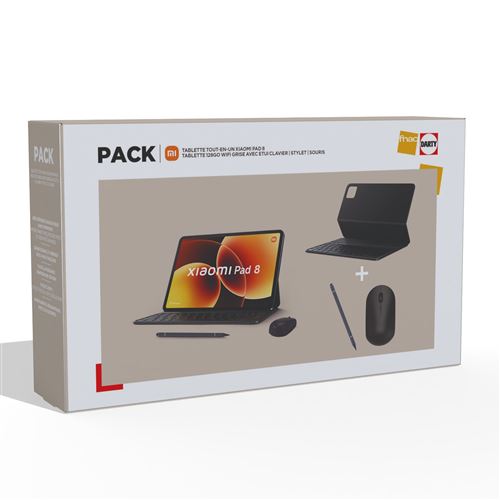 Pack Fnac tout-en-un Tablette tactile Xiaomi Pad 8 11,2" 128 Go Gris État correct Xiaomi reconditionné disponible sur Fnac