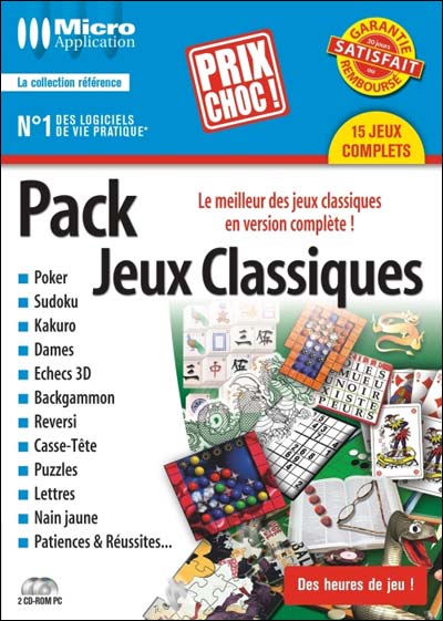 Acheter Pack Jeux classiques État correct - 16,00 € Pack Jeux classiques État correct Avanquest reconditionné disponible sur Fnac