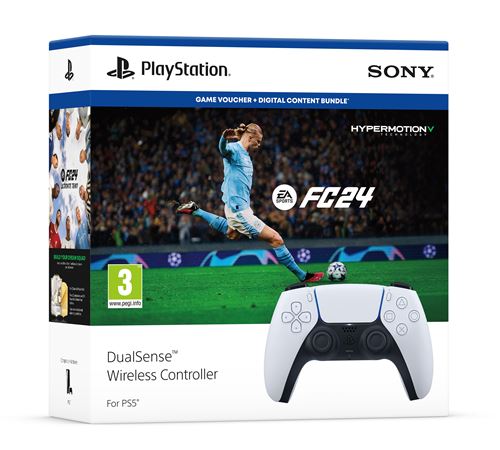 Pack Manette DualSense PS5 + Jeu FC24 PS5 État correct - 84,99 € Pack Manette DualSense PS5 + Jeu FC24 PS5 État correct Sony reconditionné disponible sur Fnac