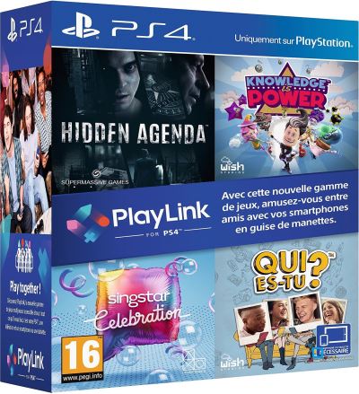Pack Playlink Qui es-tu ? + Knowledge is Power + Singstar Celebration + Hidden Agenda PS4 - Gamme PlayLink État correct - 45,42 € Pack Playlink Qui es-tu ? + Knowledge is Power + Singstar Celebration + Hidden Agenda PS4 - Gamme PlayLink État correct Sony reconditionné disponible sur Fnac