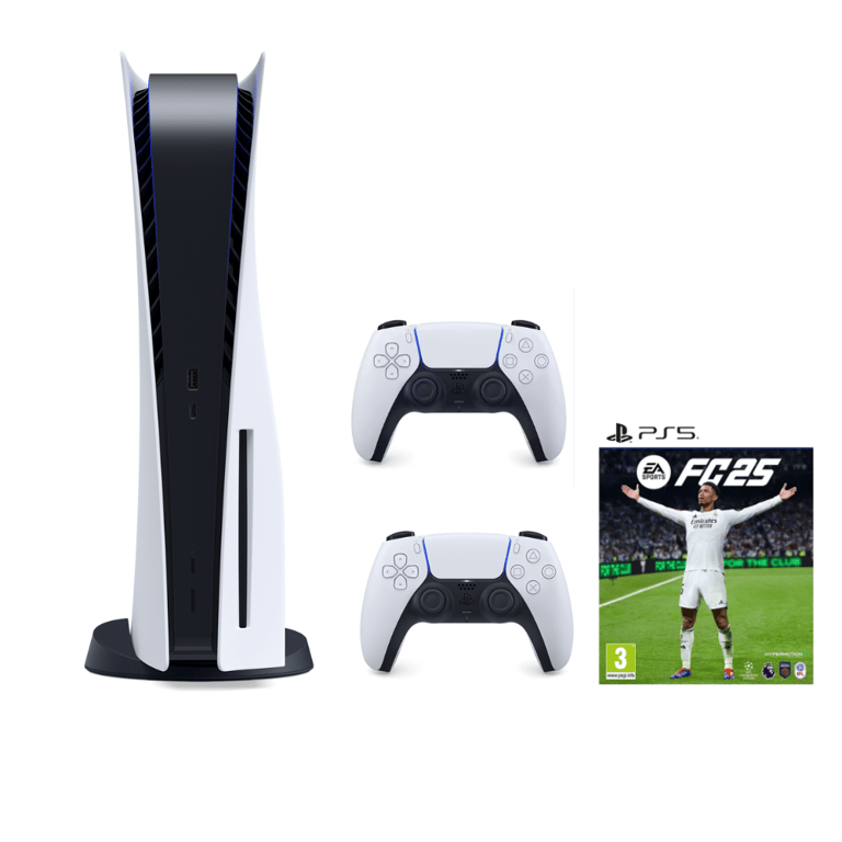 Pack PS5 & 2e Manette Dualsense Blanche & EA SPORTS FC25 - Console de jeux PlayStation 5 1 To (Standard) - Excellent état Parfait état - 739,99 € Pack PS5 & 2e Manette Dualsense Blanche & EA SPORTS FC25 - Console de jeux PlayStation 5 1 To (Standard) - Excellent état Parfait état Sony reconditionné disponible sur Pixmania
